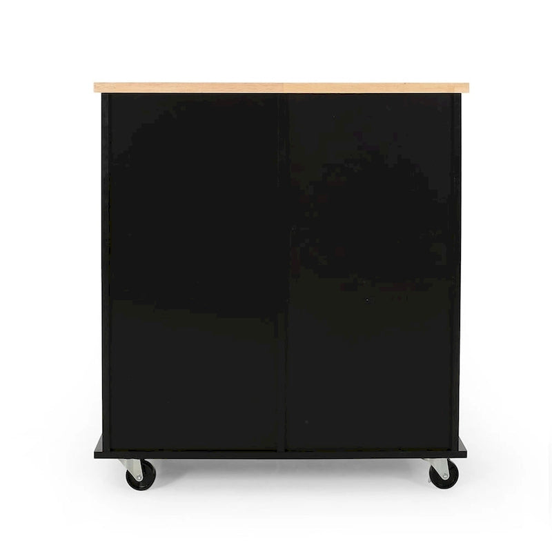 Kitchen Island on Wheels with Door, 2 Drawers, 3 Shelves and Storage Cabinet, 31.5 in. Wide