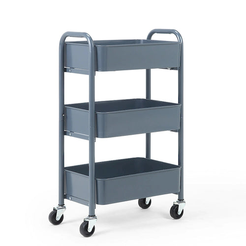 3-Tier Compact Rolling Metal Storage Organizer