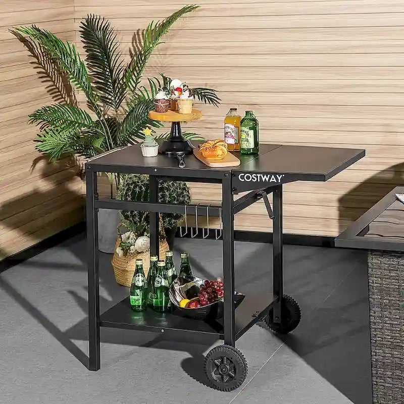 Double-Shelf Movable Multifunctional Kitchen Dining Cart