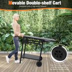 Carrello da cucina e sala da pranzo multifunzionale mobile con due ripiani