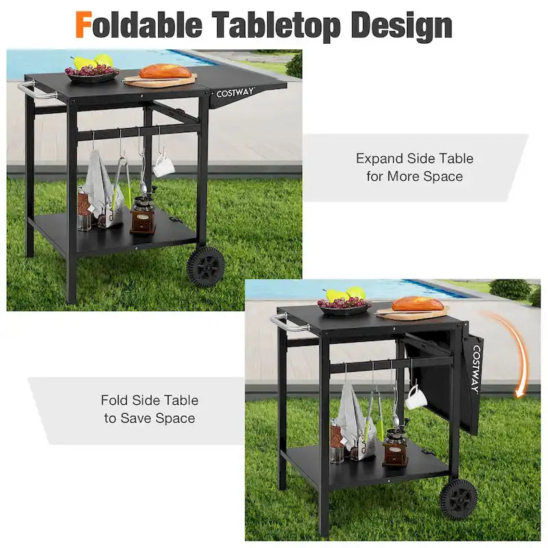 Double-Shelf Movable Multifunctional Kitchen Dining Cart