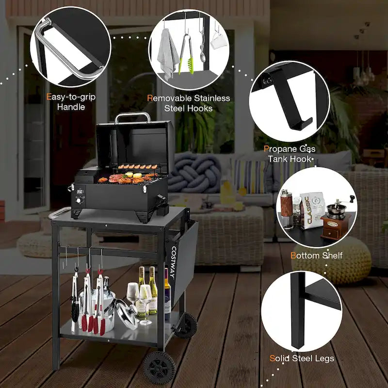 Double-Shelf Movable Multifunctional Kitchen Dining Cart