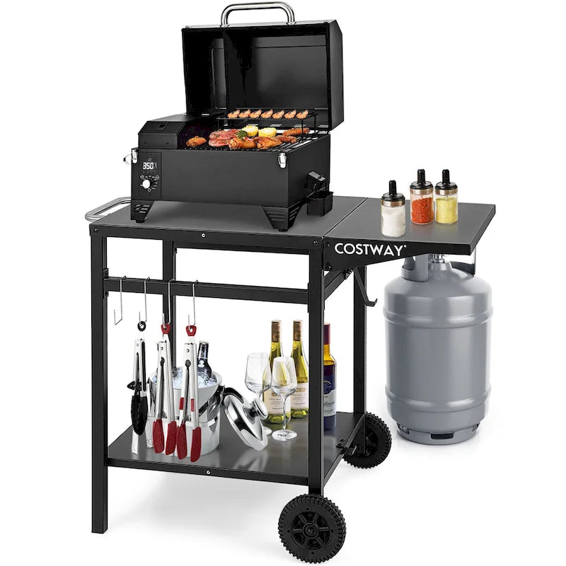 Double-Shelf Movable Multifunctional Kitchen Dining Cart