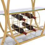 Barwagen mit Weinregal, gehärtetem Glas und Metallrahmen