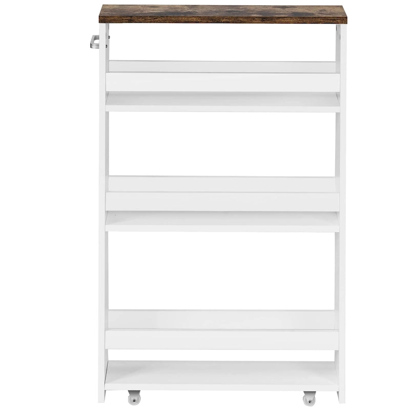 4-Tier Rolling Storage Trolley with Convenient Handle and Large Space
