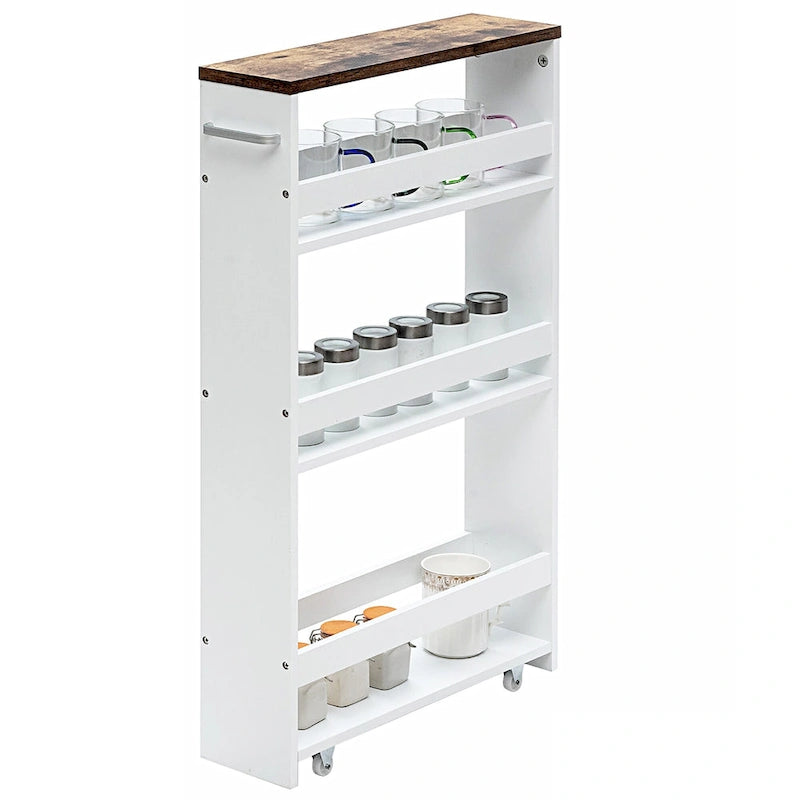 4 Tier Rolling Storage Trolley w/ Convenient Handle & Large Space