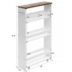 4-Tier Rolling Storage Trolley with Convenient Handle and Large Space