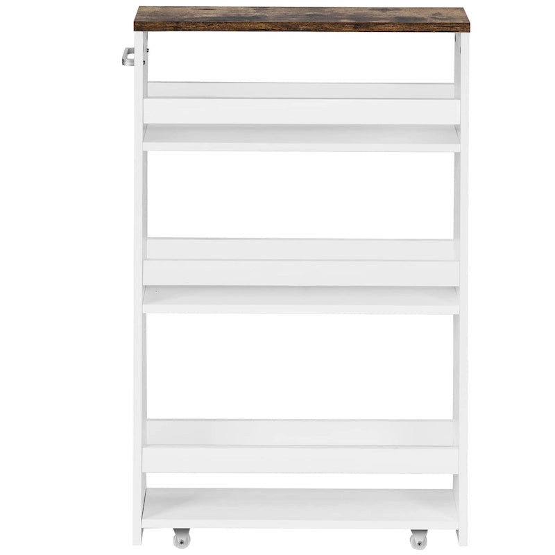 4-Tier Rolling Storage Trolley with Convenient Handle and Large Space