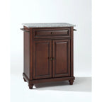 Solid Granite Top Portable Kitchen Island in Vintage Mahogany Finish - 31 in. W x 18 in. D x 35 in. H