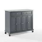 Kitchen Cart with Two Drawers and Three Cabinets - 42.13 in. W x 18 in. D x 36 in. H