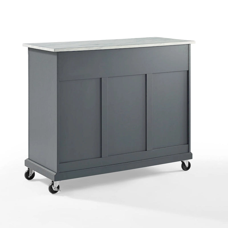 Kitchen Cart with Two Drawers and Three Cabinets - 42.13 in. W x 18 in. D x 36 in. H