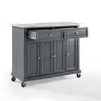 Kitchen Cart with Two Drawers and Three Cabinets - 42.13 in. W x 18 in. D x 36 in. H