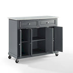 Kitchen Cart with Two Drawers and Three Cabinets - 42.13 in. W x 18 in. D x 36 in. H