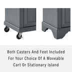 Kitchen Cart with Two Drawers and Three Cabinets - 42.13 in. W x 18 in. D x 36 in. H