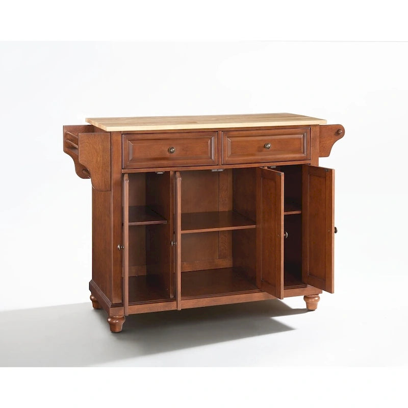 Natural Wood Top Kitchen Island