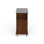 Full Size Granite Top Kitchen Cart in Cherry - 18 in. D x 51.5 in. W x 36 in. H