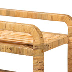 Moderner Boho-Küchenwagen aus natürlichem Rattan