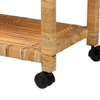 Moderner Boho-Küchenwagen aus natürlichem Rattan