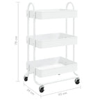 Chariot de cuisine de rangement à 3 niveaux - 42,9 x 34 x 79 cm.