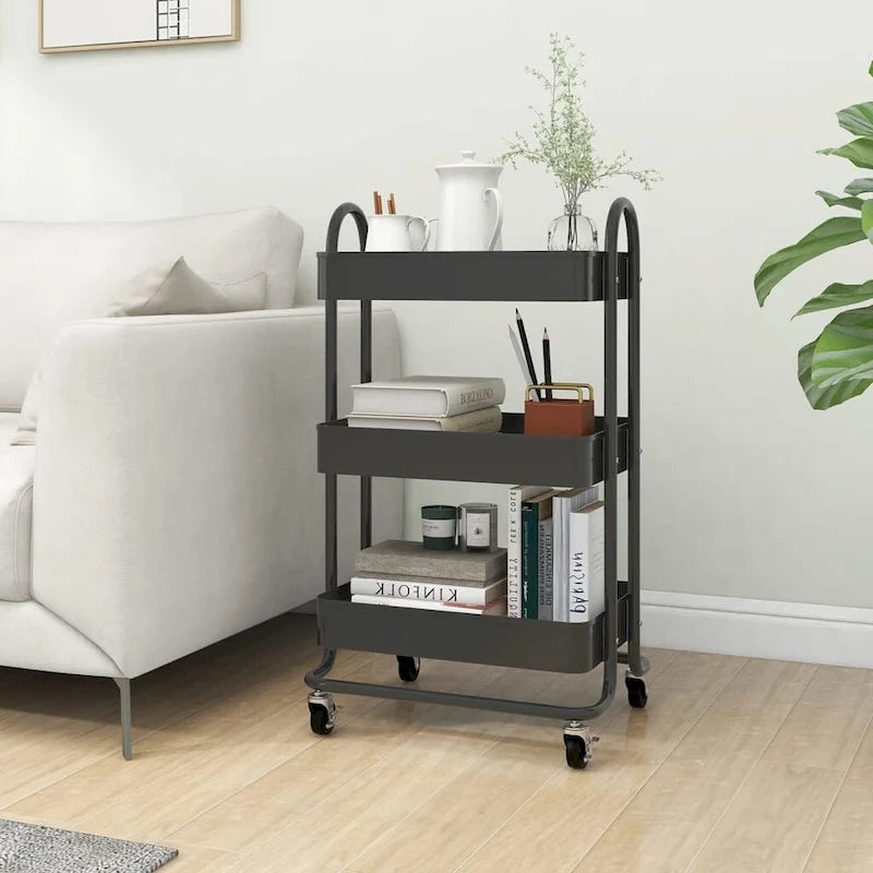 3-Tier Kitchen Trolley Storage Utility Cart - 16.9 x 13.4 x 31.1 in.