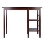 Breakfast Kitchen Island with Shelves in Walnut Finish - 45 in. W x 19.7 in. D x 36.2 in. H