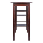 Breakfast Kitchen Island with Shelves in Walnut Finish - 45 in. W x 19.7 in. D x 36.2 in. H
