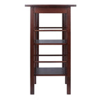 Breakfast Kitchen Island with Shelves in Walnut Finish - 45 in. W x 19.7 in. D x 36.2 in. H