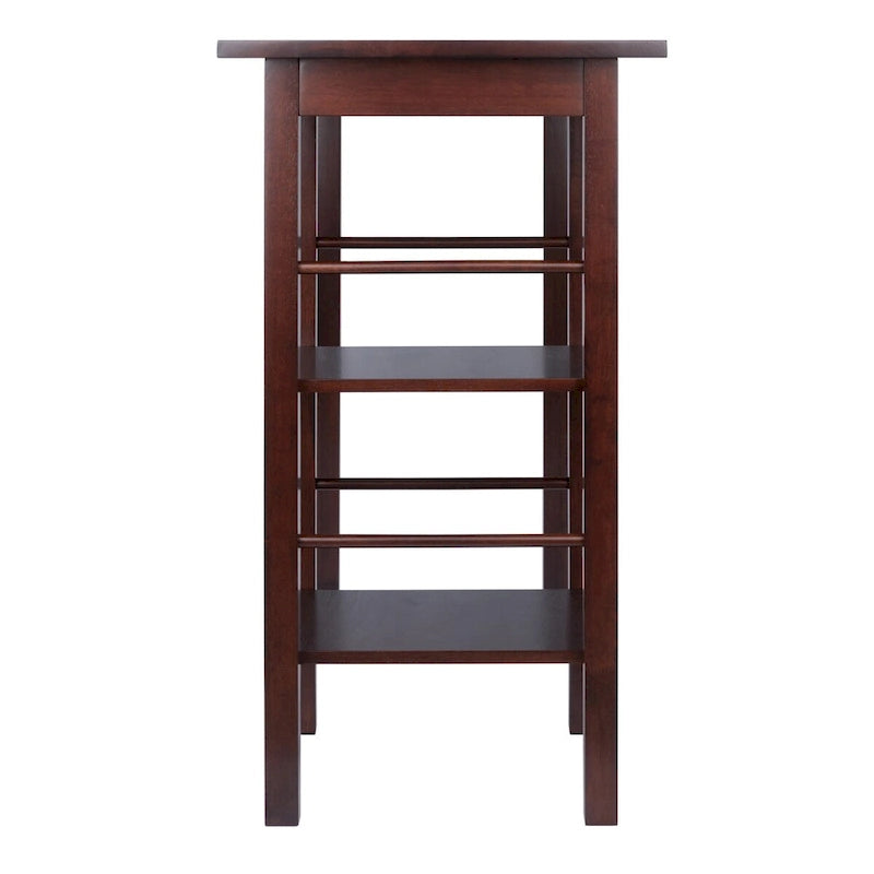 Breakfast Kitchen Island with Shelves in Walnut Finish - 45 in. W x 19.7 in. D x 36.2 in. H