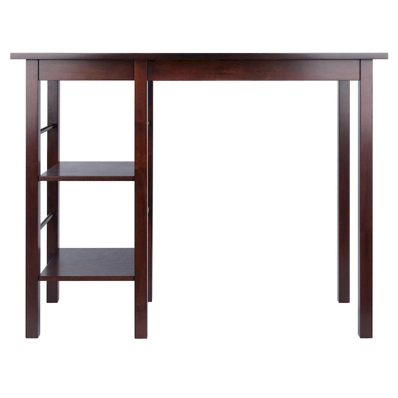 Breakfast Kitchen Island with Shelves in Walnut Finish - 45 in. W x 19.7 in. D x 36.2 in. H