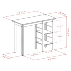 Breakfast Kitchen Island with Shelves in Walnut Finish - 45 in. W x 19.7 in. D x 36.2 in. H