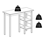 Breakfast Kitchen Island with Shelves in Walnut Finish - 45 in. W x 19.7 in. D x 36.2 in. H