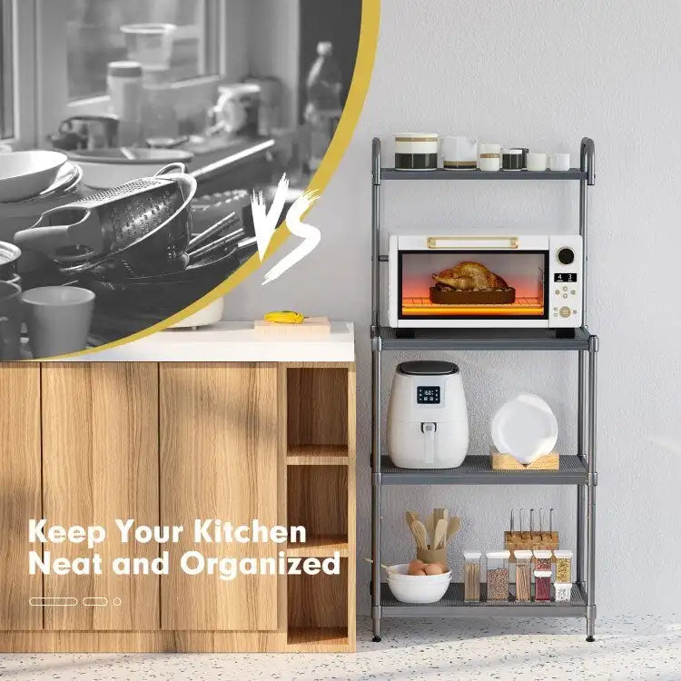 4-Tier Kitchen Storage Rack, Bakers Rack Organizer - 23.5 in. x 13.5 in. x 53.5 in. (L x W x H)