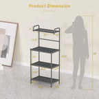 4-Tier Kitchen Storage Rack, Bakers Rack Organizer - 23.5 in. x 13.5 in. x 53.5 in. (L x W x H)