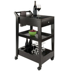 Servierwagen mit Weinregal und zwei Schubladen in Espresso-Ausführung - 18.03 x 26.77 x 37.24 in.