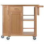 Douglas Utility Kitchen Cart, Natural - 42.52 x 18.98 x 35.63 inches