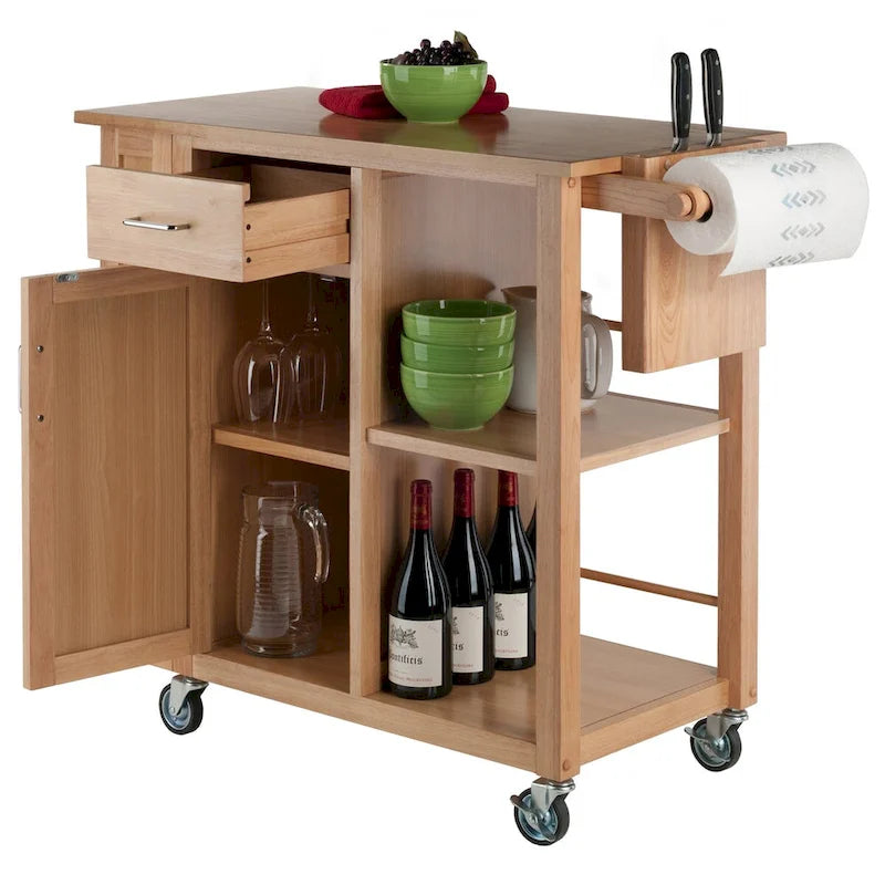 Praktischer Küchenwagen in Naturholzoptik - 42.52 x 18.98 x 35.63 Zoll