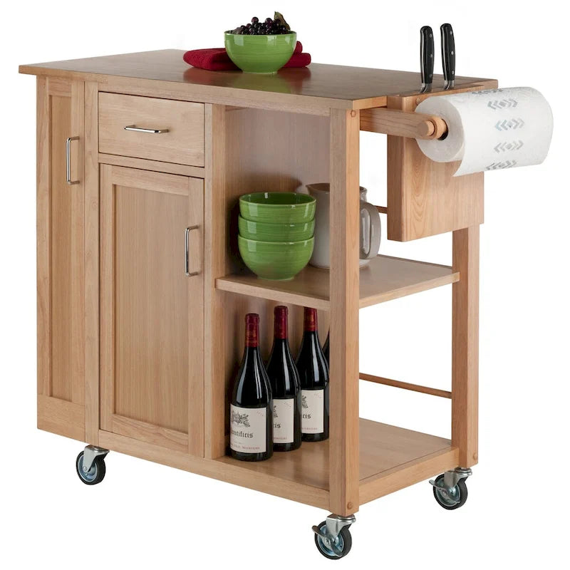 Praktischer Küchenwagen in Naturholzoptik - 42.52 x 18.98 x 35.63 Zoll