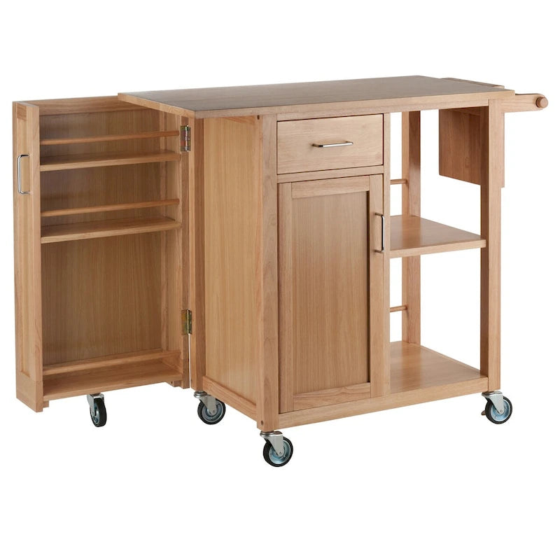 Praktischer Küchenwagen in Naturholzoptik - 42.52 x 18.98 x 35.63 Zoll