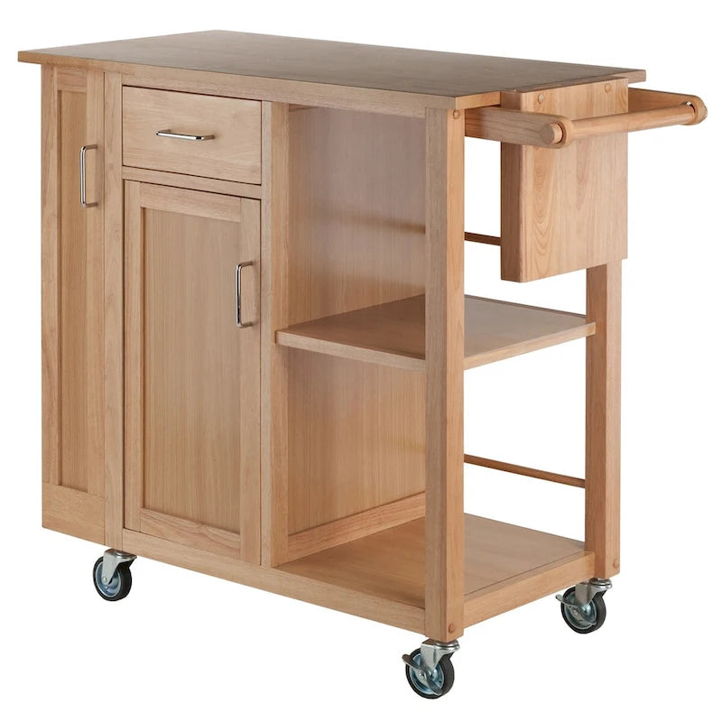 Praktischer Küchenwagen in Naturholzoptik - 42.52 x 18.98 x 35.63 Zoll