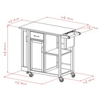 Praktischer Küchenwagen in Naturholzoptik - 42.52 x 18.98 x 35.63 Zoll