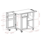 Praktischer Küchenwagen in Naturholzoptik - 42.52 x 18.98 x 35.63 Zoll