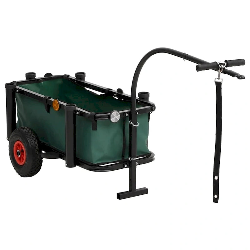 Fishing Trolley in Black Steel - 34.3 x 14.6 x 32.3 in.