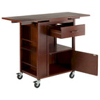 Extendable Top Kitchen Cart in Walnut Finish - 27.56 x 18.35 x 33.46 in.