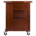 Extendable Top Kitchen Cart in Walnut Finish - 27.56 x 18.35 x 33.46 in.