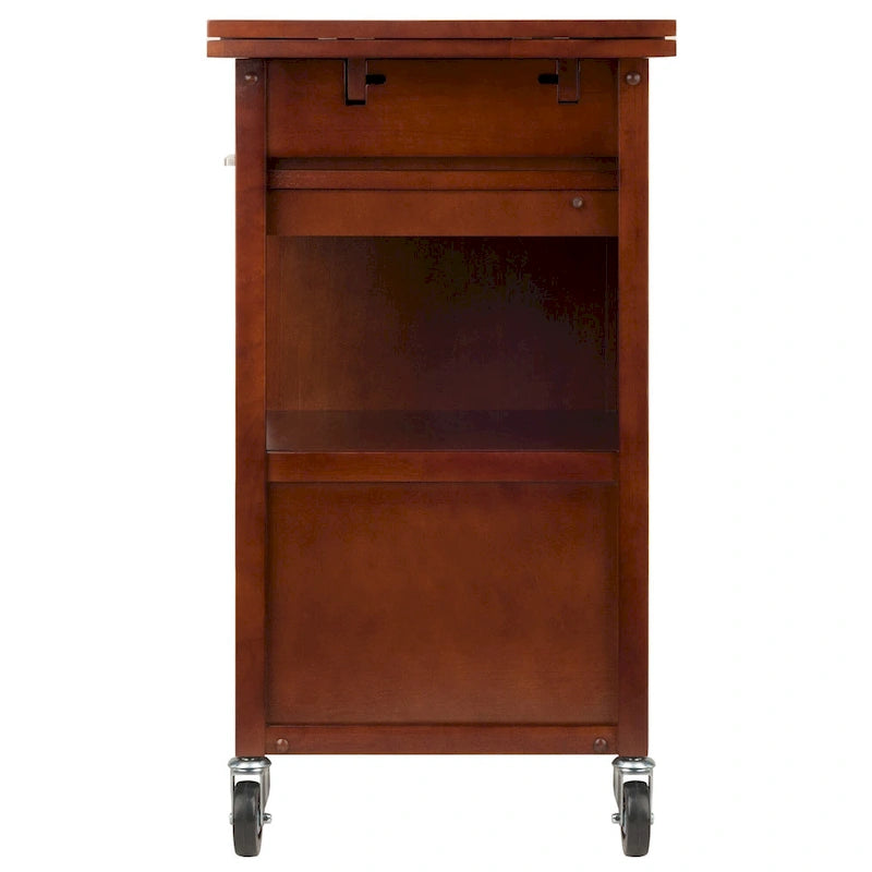 Extendable Top Kitchen Cart in Walnut Finish - 27.56 x 18.35 x 33.46 in.