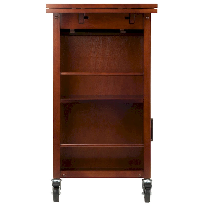Extendable Top Kitchen Cart in Walnut Finish - 27.56 x 18.35 x 33.46 in.