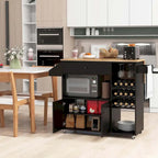 Rolling Kitchen Cart with Drop Leaf and Power Outlet