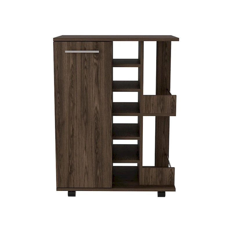 Bar Cart with Four Casters for Kitchen, Party and Living Room