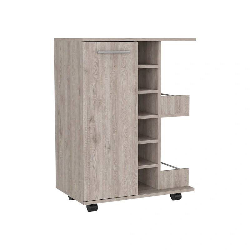 Bar Cart with Four Casters for Kitchen, Party and Living Room