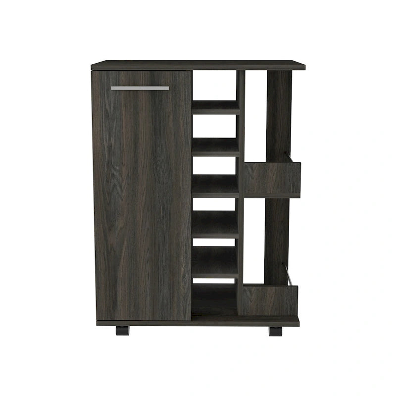 Bar Cart with Four Casters for Kitchen, Party and Living Room